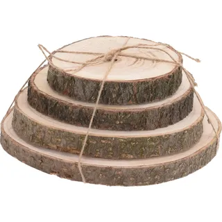Untersetzer aus Holz NATURAL, 4er-Set - Braun