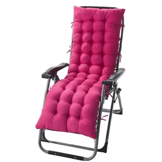 KMQRDZi Liegenauflage, Auflage für Gartenliege 155 x 48 x 8 cm, Polsterauflage für Sonnenliege, Ideal für Rattanstuhlkissen, Sofakissen, Liegestuhl-Kissen, Faux Leinen Chaise Lounge Kissen (Rosa)