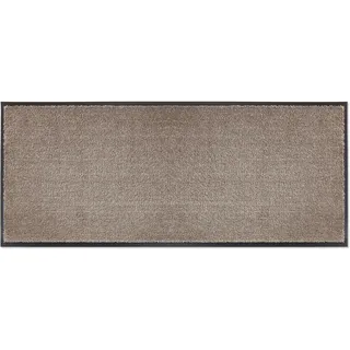 Schöner Wohnen Kollektion Fußmatte innen - Schmutzfangmatte 67 x 150 cm Taupe - rutschfeste Sauberlaufmatte strapazierfähig - Fussmatte Haustür - Türmatte waschbar bei 30°C