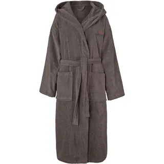 Unisex-Bademantel KANGAROOS "Cassidy, für Damen & Herren, Standardlänge & Überlänge" Gr. S, grau (anthrazit), L:120cm, Walkfrottee, Hausmäntel, Unisex-Bademantel, mit Taschen, Männer und Frauen, Baumwolle, Reise, Hotel, Sauna, S-3XL, Topseller