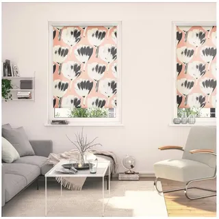 Lichtblick ORIGINAL »Rollo Klemmfix, ohne Bohren, blickdicht, Jumbo Flowers on salmon - Rot« blickdicht Blendschutz Sichtschutz freihängend, rot