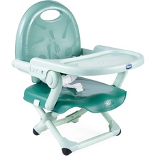 Chicco Pocket Snack Kindersitzerhöhung Esszimmerstuhl für Kinder von 6 Monaten bis 3 Jahren 15kg,tragbarer und verstellbarer Babyhochstuhl mit kompaktem Verschluss und abnehmbarem Tablett SAGE