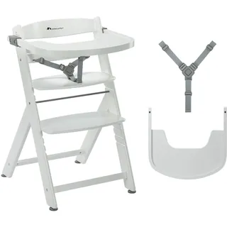 Bebeconfort Timba 2 Mitwachsender Hochstuhl, 6+ Monate, Bis 110 kg, Ergonomischer Baby & Kinderhochstuhl Holz, Fast alle Esstische, Abnehmbares Tablett, Sitz + Fußstütze verstellbar, White