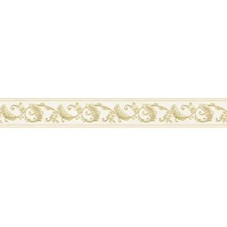 A.S. Création Borte selbstklebend Barock 5 m x 8 cm Gold-Weiß