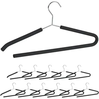 Relaxdays Kleiderbügel Set Metall Schwarz 12 St.