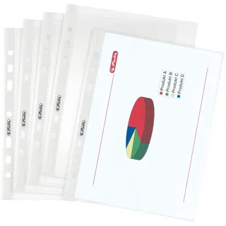 Herlitz Prospekthülle, DIN A5, genarbt 55μm 100er