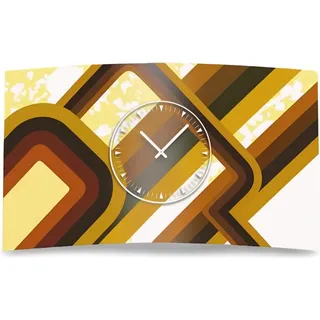Retro 70er 60er Designer Wanduhr modernes Wanduhren Design leise kein ticken dixtime 3DS-0164 - Schwarz, Braun