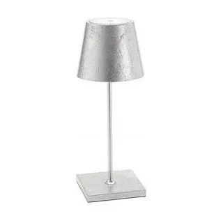 ZAFFERANO Poldina Mini PRO Tischlampe Silver Blatt - Silber