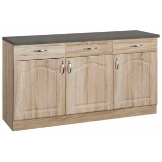 WIHO KÜCHEN Unterschrank Linz 150 x 50 x 85 cm Braun