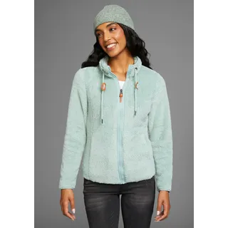 KangaROOS Sweatjacke aus flauschigem Teddy-Fleece grau