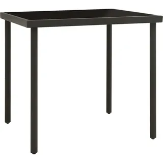 vidaXL Garten-Esstisch Anthrazit 80x80x72 cm Glas und Stahl - Grau