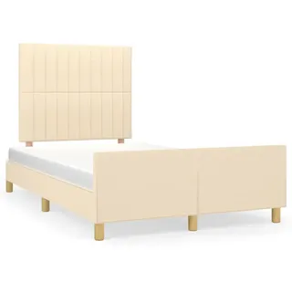 vidaXL Bettgestell ohne Matratze Creme 120x200 cm Stoff - Creme