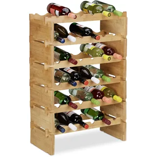 Relaxdays Weinregal 60 x 86 x 28,5 cm Hellbraun