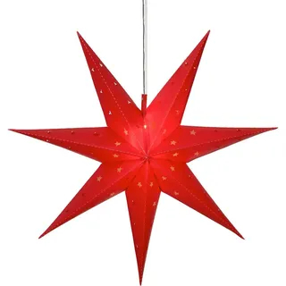 Eglo Hängeleuchte , Rot , Kunststoff , Stern , 18x60x60 cm , mit Schalter , Dekoration, Weihnachtsdekoration, Weihnachtsbeleuchtung