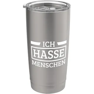 Ich Hasse Menschen Lustige Misanthrop Sprüche Doppelwandiger Edelstahl-Thermobecher