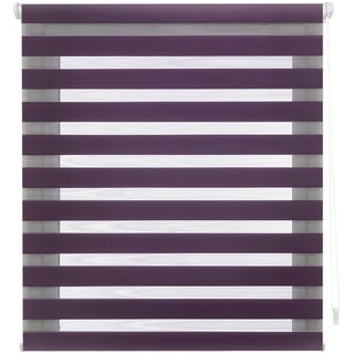 Decorblind | Doppellagiges Rollo ohne Werkzeug und ohne Bohren, Maße: Breite 120 x Länge 180 cm, Maße Stoff: 117 x 175 cm, Violett