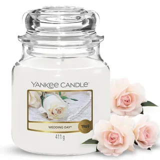 Yankee Candle Duftkerze im Glas (mittelgroß) | Wedding Day | Brenndauer bis zu 75 Stunden