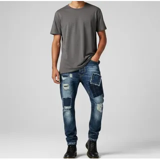 DAKO Men's Jeans Distrassed Patch Bestickt BVUJE02245 Denim Aged Neu Gr. 50w36