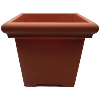 The HC Companies Terrazzo Quadratischer Blumentopf mit Drainage, klassische Pflanzgefäße für Outdoor-Pflanzen und Zimmerpflanzen, große UV-beständige Kunststofftöpfe für Pflanzen (50,8 cm, Ton, 1