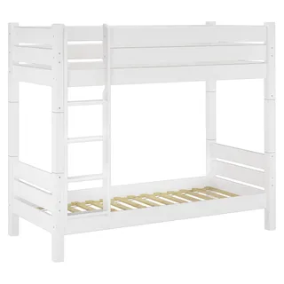 Etagenbett für Erwachsene wählbares Zubehör 80x200 weiß Nische 100 teilbar V-60.16-08WT100Rollrost inkl. - Weiß
