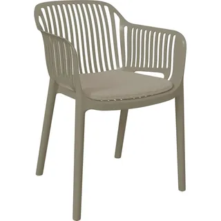 Ambia Garden Stapelsessel , Beige , Kunststoff, Textil , Füllung: Polyester , konisch , 55x80x60 cm , stapelbar , Gartenmöbel, Balkonmöbel, Balkonstühle
