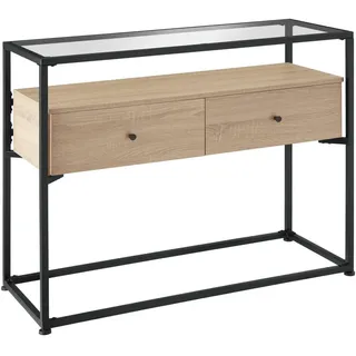 tectake Konsolentisch Reading,101,5 x 41,5 x 80,5 cm,Industrial Holz hell, Eiche Sonoma , Holzwerkstoff , Beton Optik , Quadratisch , 41.5x80.5x101.5 cm , Wohnzimmer, Wohnzimmertische, Konsolentische