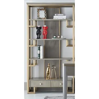 Bücherregal Edelstahl Regal Bücher Wand Schränke Büro Regale Luxus Schrank Neu - Gold