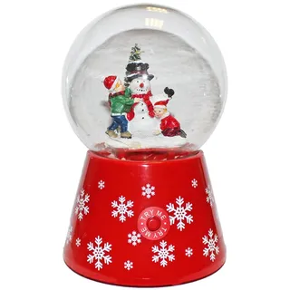 Weihnachten Schneekugel Dekoration Mit Lichter Und Musik 18cm - Schneemann