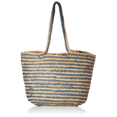 PIECES Damen Pctallo Straw Bag, Naturestripes:blue, Einheitsgröße