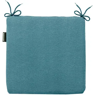 Sitzkissen , Blau , Textil , Uni , Füllung: Polyester,Polyester , quadratisch , 40x3x40 cm , pflegeleicht, hochwertige Qualität, formstabil, für den Außenbereich geeignet, mittels Bändern zu befestigen , Heimtextilien, Wohntextilien, Sitzkissen