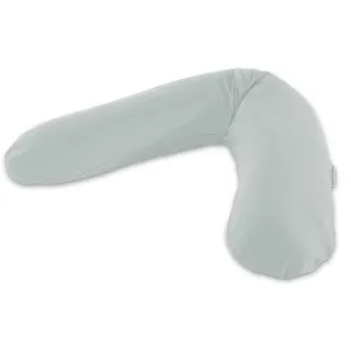 Theraline Das Original Schwangerschaftskissen & Stillkissen 190cm – Seitenschläferkissen Stillkissen Mikroperlen – inkl Stillkissenbezug Grau Bambus Kollektion