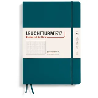Leuchtturm1917 366175 Notizbuch Composition (B5), Hardcover, 219 nummerierte Seiten, Pacific Green, Dotted