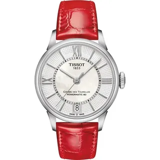 Tissot Damen-Uhren Analog Automatik One Size Rot/perlmutt 32000648
