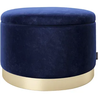 Playboy Pouf SUE dunkelblau samt 55 x 35 x 55 cm Blau