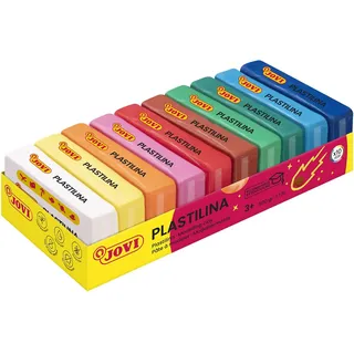 Jovi Knete PLASTILINA farbsortiert, 10 Farben je 50,0 g