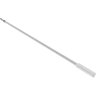 Interdeco Schleuderstäbe/Gardinenstäbe mit Griff (2 Stück) Glasklar aus Kunststoff für Gardinen/Vorhänge, Remus, 125 cm