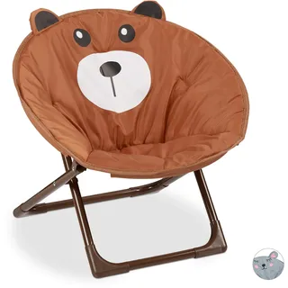 Relaxdays Kindersessel Moonchair Bär 50 x 47 x 48 cm Textil braun