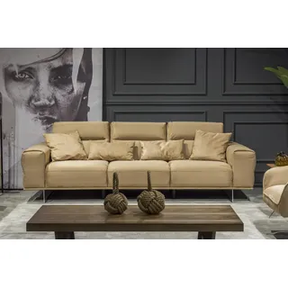 Creme Couch Dreisitzer Polster Möbel Wohnzimmer Couchen Sitzpolster - Beige