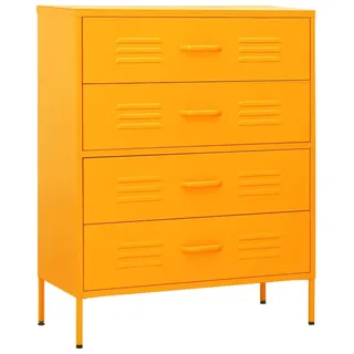 Kommode Senfgelb 80x35x101,5 cm Stahl - Gelb
