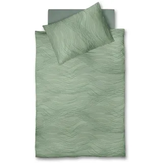 Fleuresse Bettwäsche , Hellgrün, Olivgrün , Textil , Wellen , 140x200 cm , pflegeleicht, bügelleicht , Heimtextilien, Bettwäsche & Leintücher, Bettwäsche, Makosatin-Bettwäsche