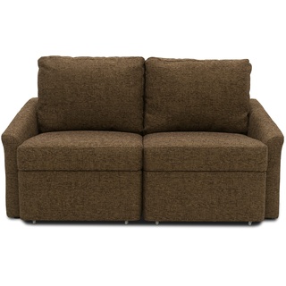 DOMO. collection Sofa Relax, 2-Sitzer Dauerschläfer, Boxspring Couch mit Schlaffunktion, Schlafsessel, Gästebett, Schlafsofa 168 x 96 x 86 cm (BxTxH), braun