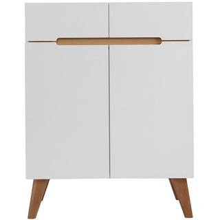 Sideboard Skandinavienstil Weiß und Esche 80 cm MELKA