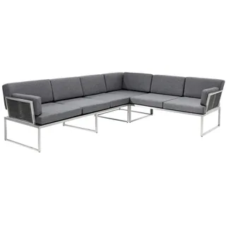 Amatio LOUNGEGARNITUR Edelstahlfarben, Dunkelgrau - 280x75x217 cm