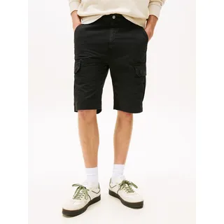 Cargoshorts TOMMY JEANS "TJM OTIS CARGO REG SHORTS", Herren, Gr. 36, N-Gr, schwarz, Web, Obermaterial: 100% Baumwolle, unifarben, regular fit kurz, Hosen Cargoshorts, Mit Gürtelschlaufen