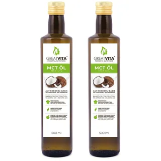 GreatVita MCT Öl auf Kokosölbasis C8 & C10 Fettsäuren 2x500 ml