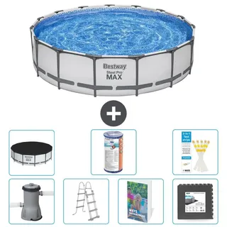 Bestway Steel Pro MAX Rund - 457x122 cm - 6-teilig S563 - Grau