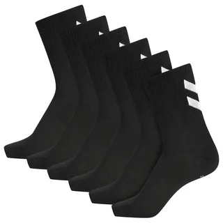 hummel hmlCHEVRON 6-PACK SOCKS, BLACK/BLACK, 12