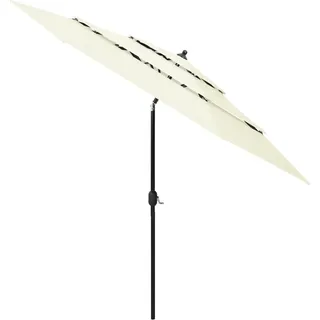 vidaXL Sonnenschirm mit Aluminium-Mast 3-lagig Sandfarbe 3 m - Beige