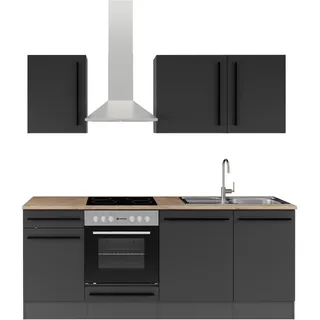 Stella Trading Küchenzeile Jazz 220 cm schwarz