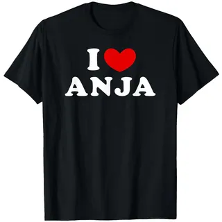 I Love Anja, Ich Liebe Anja T-Shirt, Herren, Schwarz, S